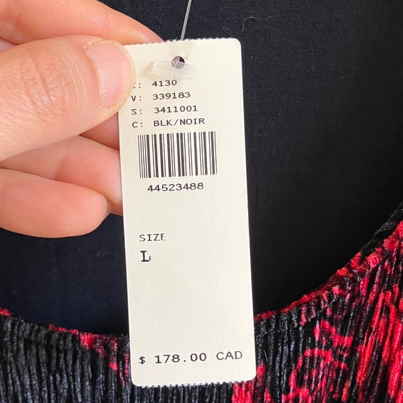 Anthropologie Black and Red Patterned Midi Dress - Picture 8 of 10